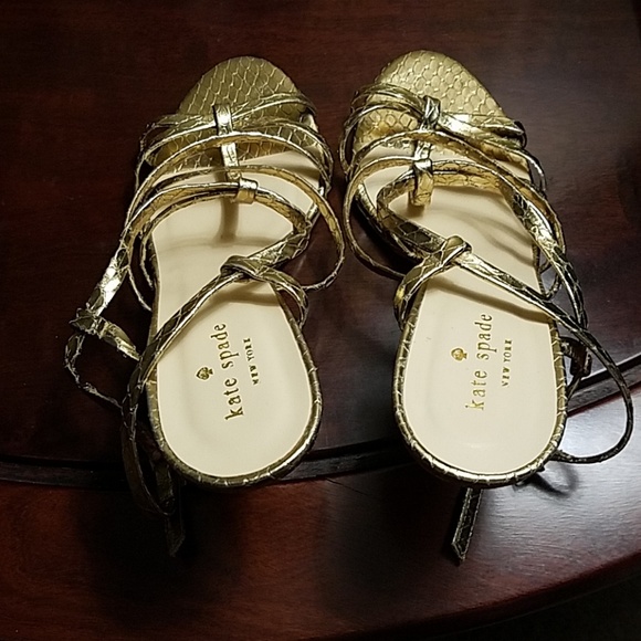 Kate Spade gold sandals - Picture 1 of 3